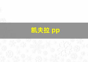 凯夫拉 pp